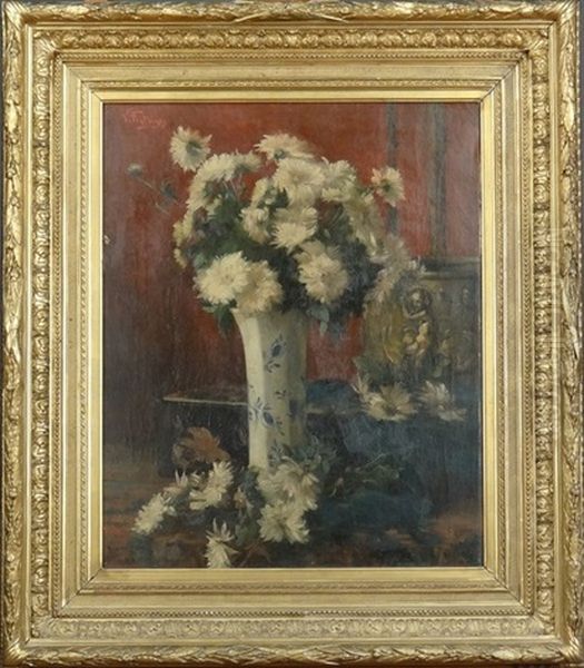 Vase Fleuri Oil Painting by Victor Fontaine