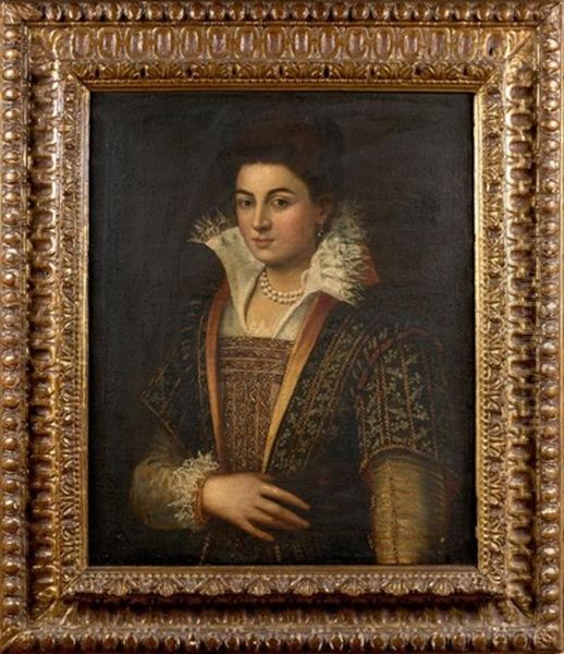 Portrait De Dame Au Collier De Perle Oil Painting by Lavinia Fontana