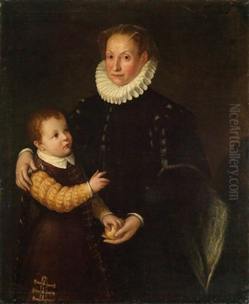 Bildnis Einer Dame Mit Kind Oil Painting by Lavinia Fontana