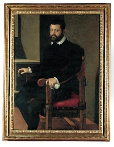 Portrait Of A Gentleman Seated By An Open Window Oil Painting by Lavinia Fontana