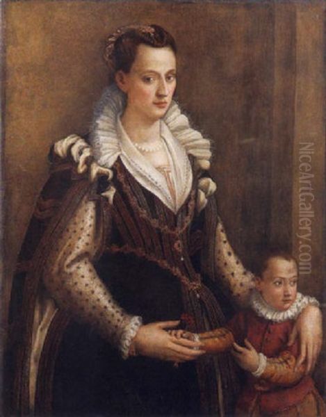 Ritratto Di Donna Con Bambino Oil Painting by Lavinia Fontana