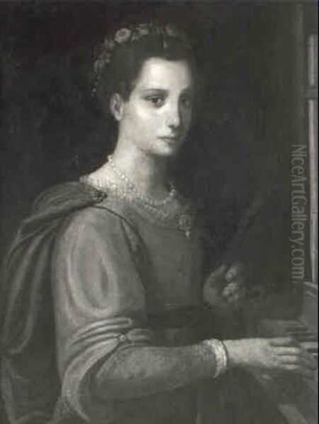 Portrait Of A Lady As St. Cecilia Oil Painting by Lavinia Fontana