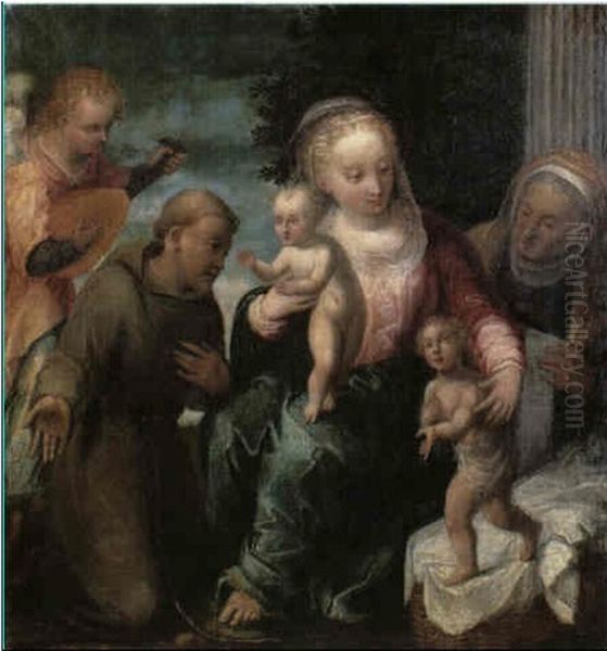 The Madonna And Child With Saints Oil Painting by Lavinia Fontana