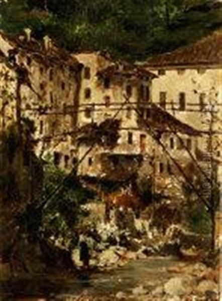 Scorcio Di Milano Oil Painting by Roberto Fontana