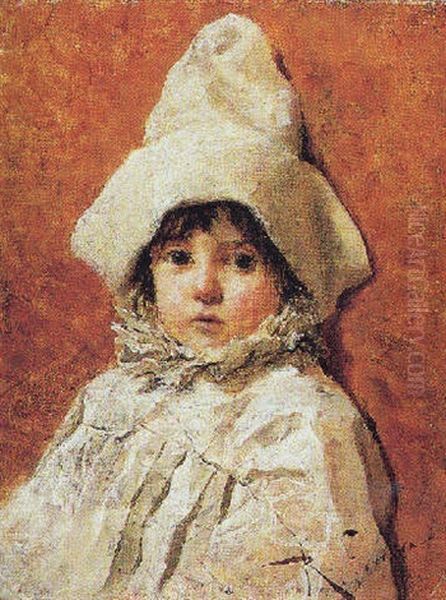 Bambino In Costume Bianco Oil Painting by Roberto Fontana