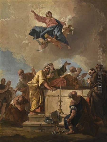 The Assumption Of The Virgin Oil Painting by Francesco Salvator Fontebasso