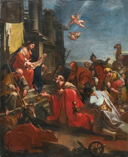 Die Anbetung Der Hirten Oil Painting by Francesco Salvator Fontebasso