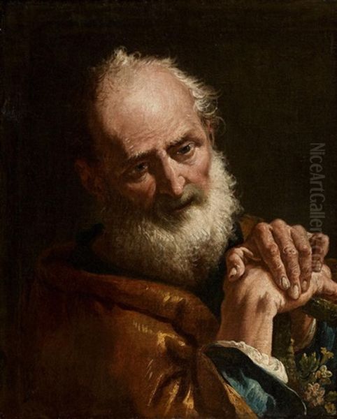 Saint Joseph Oil Painting by Francesco Salvator Fontebasso