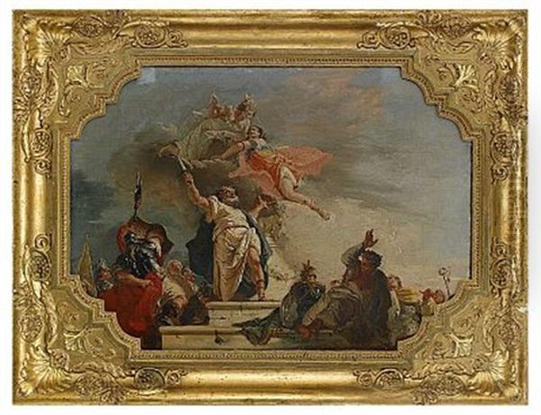 Ifigenias Offer (study For Ceiling Painting) Oil Painting by Francesco Salvator Fontebasso