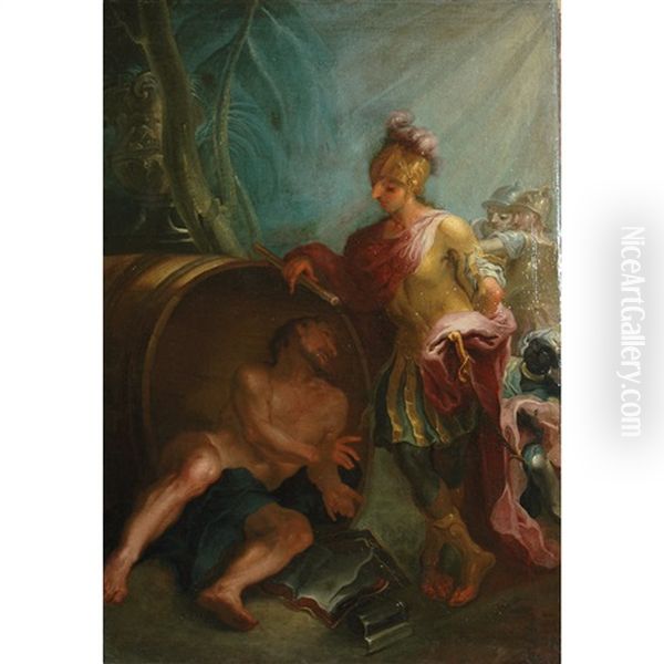 Alexander And Diogenes Oil Painting by Francesco Salvator Fontebasso