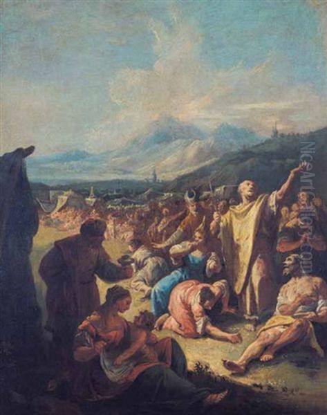 La Caduta Della Manna Oil Painting by Francesco Salvator Fontebasso