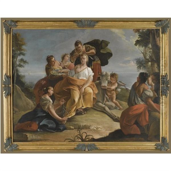 The Rape Of Europa Oil Painting by Francesco Salvator Fontebasso