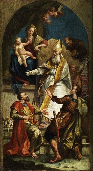 Sacra Conversazione Oil Painting by Francesco Salvator Fontebasso