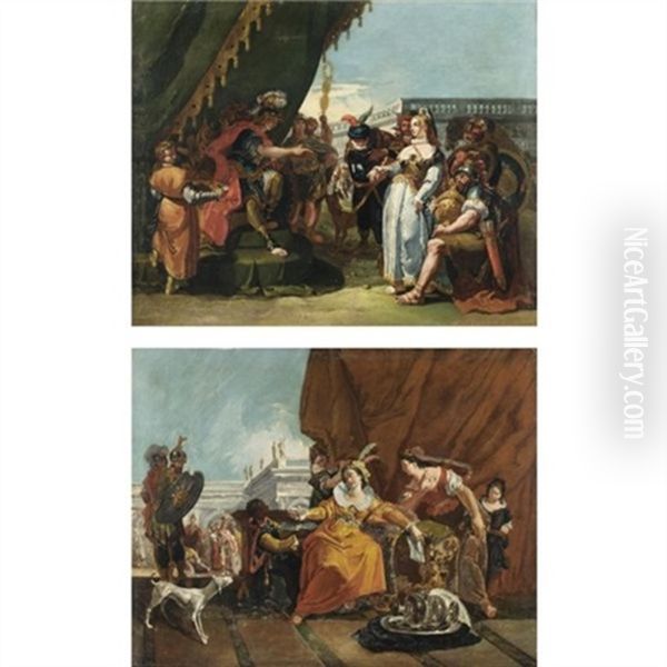 La Continenza Di Scipione (+ Sofonisba Riceve Il Veleno; Pair) Oil Painting by Francesco Salvator Fontebasso