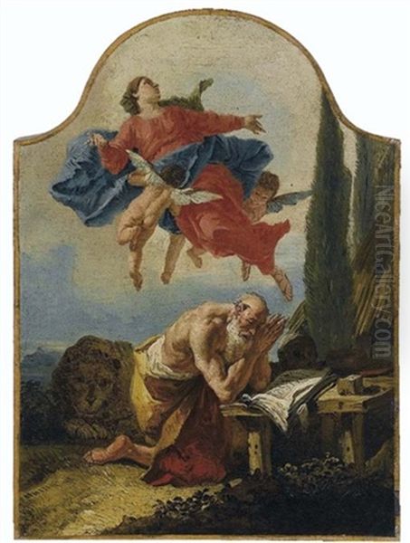 La Vergine Appare A San Girolamo Oil Painting by Francesco Salvator Fontebasso