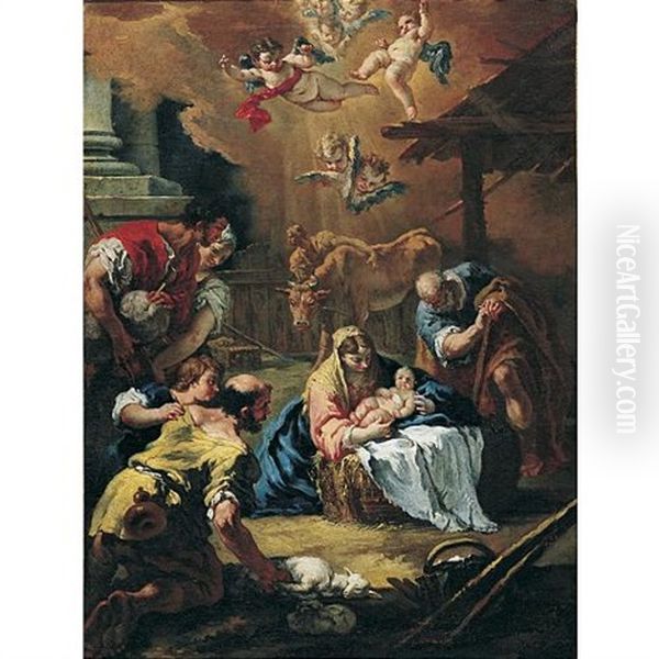 Adoration Of The Shepherds Oil Painting by Francesco Salvator Fontebasso