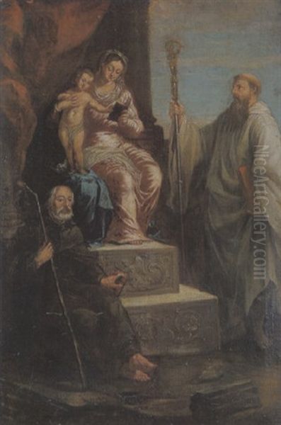 La Vergine In Trono E Due Santi Oil Painting by Francesco Salvator Fontebasso