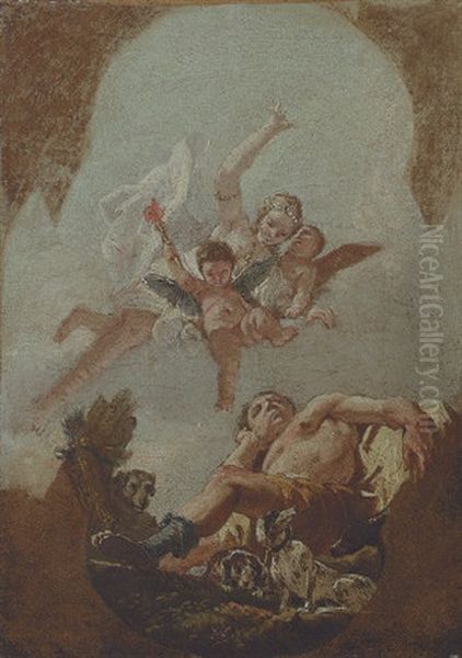 Diana And Endymion Oil Painting by Francesco Salvator Fontebasso