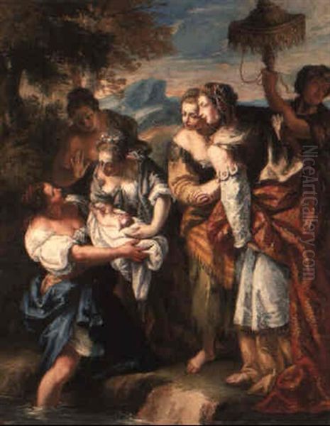 The Finding Of Moses Oil Painting by Francesco Salvator Fontebasso