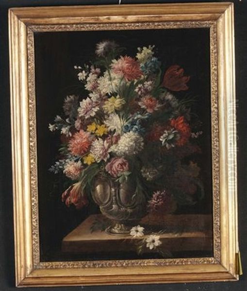 Natura Morta Con Vaso Di Fiori Oil Painting by Louis Belin de Fontenay