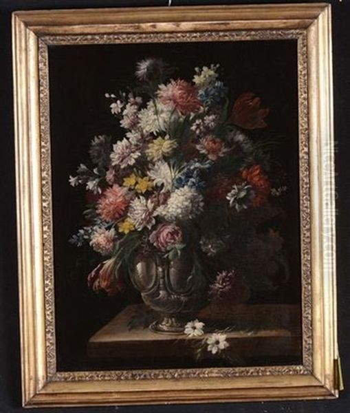 Natura Morta Con Vaso Di Fiori Oil Painting by Louis Belin de Fontenay