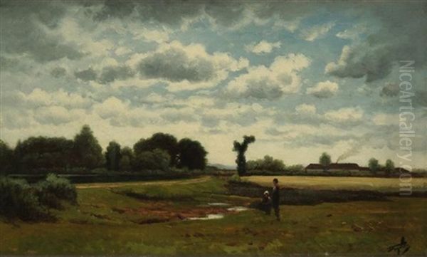 Paysage De Campagne Oil Painting by Horace-Antoine Fonville