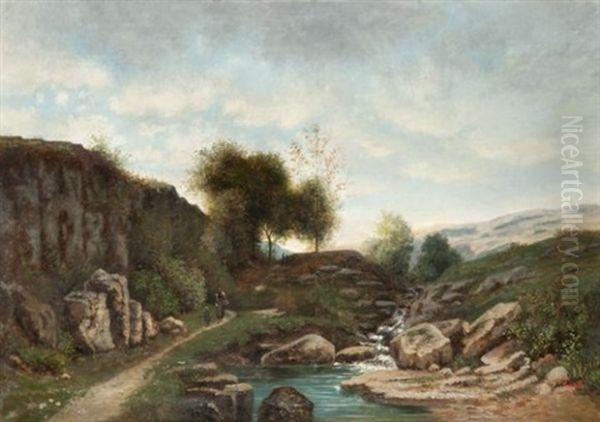 Promenade En Montagne Oil Painting by Horace-Antoine Fonville