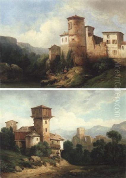 Paysage D'italie Oil Painting by Horace-Antoine Fonville