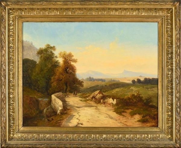 Promeneurs Oil Painting by Nicolas-Victor Fonville