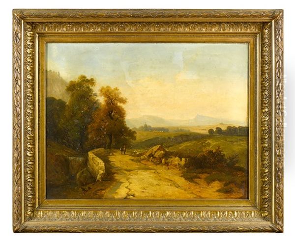 Promeneurs Sur Un Chemin Oil Painting by Nicolas-Victor Fonville