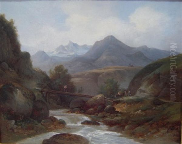 Paysage D'italie Oil Painting by Nicolas-Victor Fonville