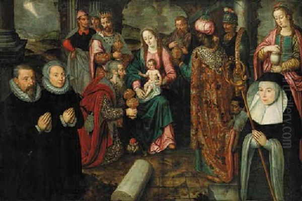 The Adoration Of The Magi With Kneeling Donors Oil Painting by Karel (Karel or Charles d'Ypres) Foort