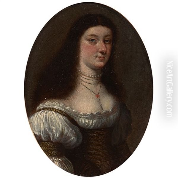 Portrait De Dame En Buste Oil Painting by Girolamo Forabosco