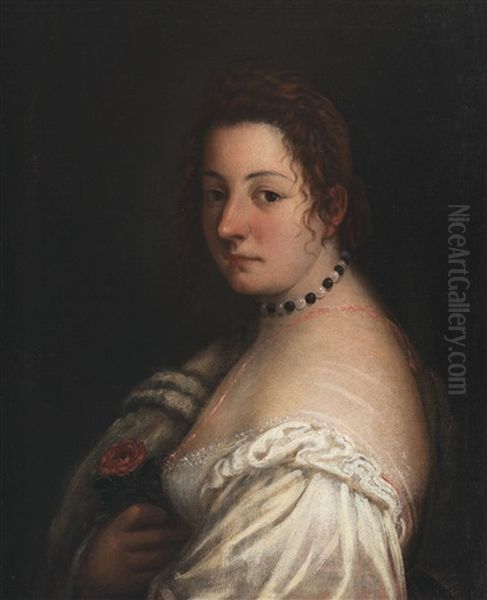 Portrait Of An Elegant Lady Oil Painting by Girolamo Forabosco