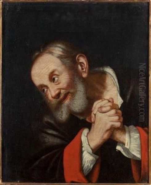 Saint Joseph Aux Mains Jointes Oil Painting by Girolamo Forabosco