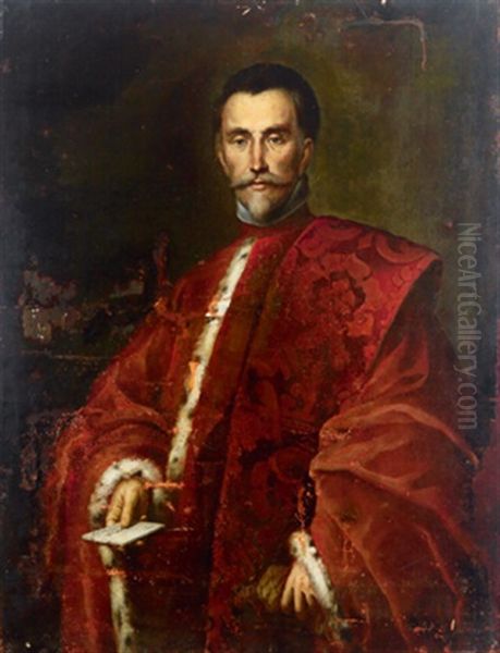 Bildnis Des Venezianischen Prokurators Alessandro Gritti Oil Painting by Girolamo Forabosco