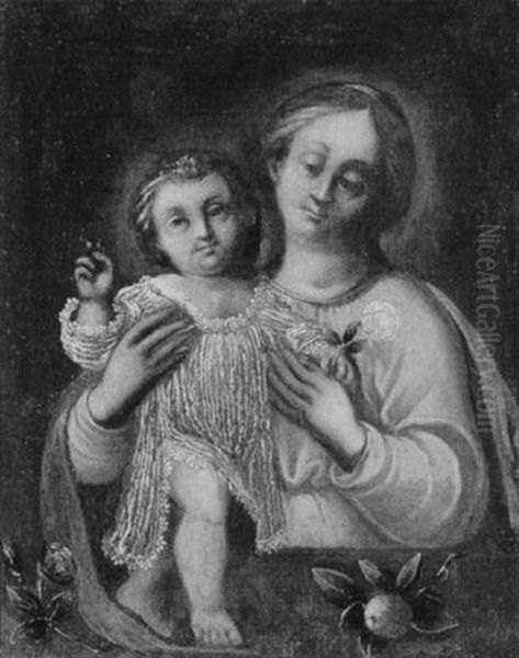 Madonna Con Bambino Oil Painting by Girolamo Forabosco