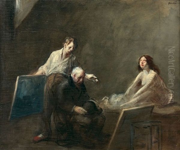 L'atelier De L'artiste Oil Painting by Jean-Louis Forain