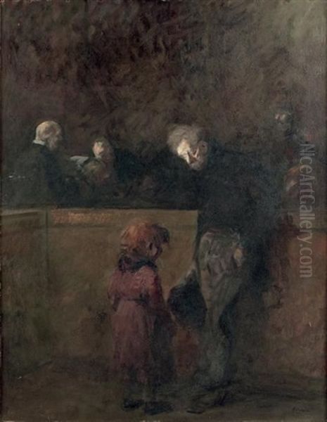 Scene D'audience Oil Painting by Jean-Louis Forain