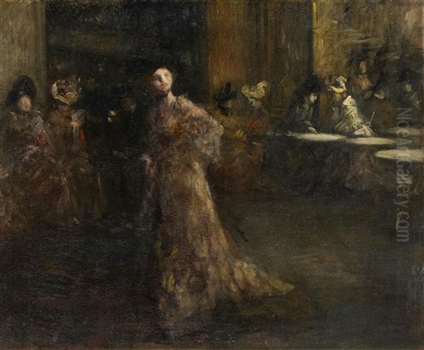 Cafehausszene In Paris Oil Painting by Jean-Louis Forain