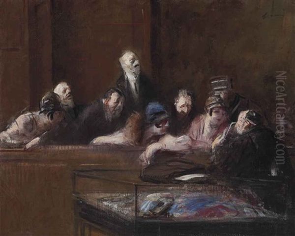 Scene De Tribunal, Pieces A Conviction Oil Painting by Jean-Louis Forain