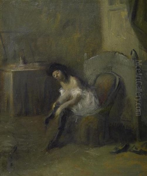 Danseuse Shabillant Oil Painting by Jean-Louis Forain