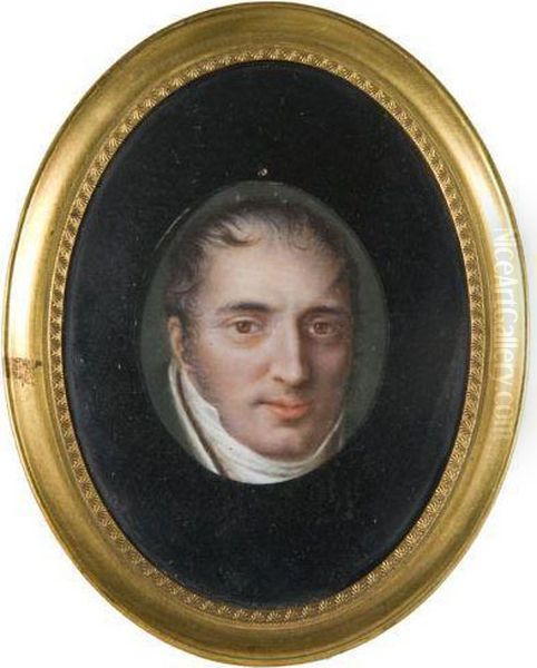 Portrait Presume D'andre Laugier (1770-1832) Oil Painting by Louis Francois Aubry