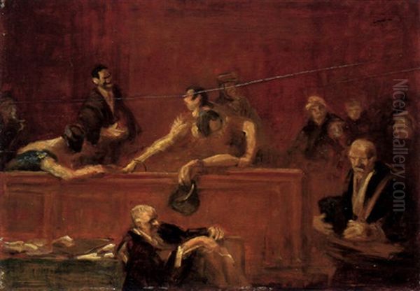 Scene D'audience Oil Painting by Jean-Louis Forain