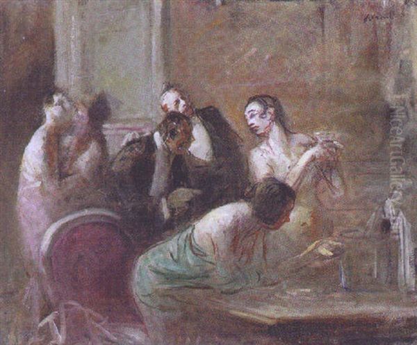 Cabaret Scene Oil Painting by Jean-Louis Forain