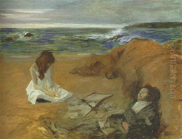 La Plage Oil Painting by Jean-Louis Forain