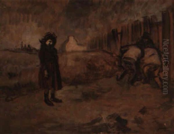 Devant La Palissade Oil Painting by Jean-Louis Forain