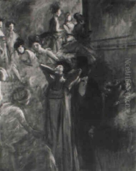 Foyer De L'opera Oil Painting by Jean-Louis Forain