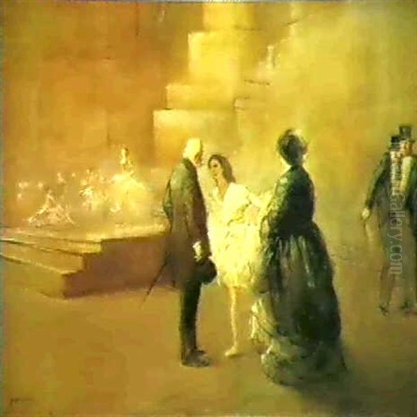 Wahrend Der Tanzstunde Oil Painting by Jean-Louis Forain