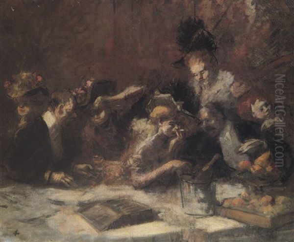 Cafe Maxim, Paris Oil Painting by Jean-Louis Forain